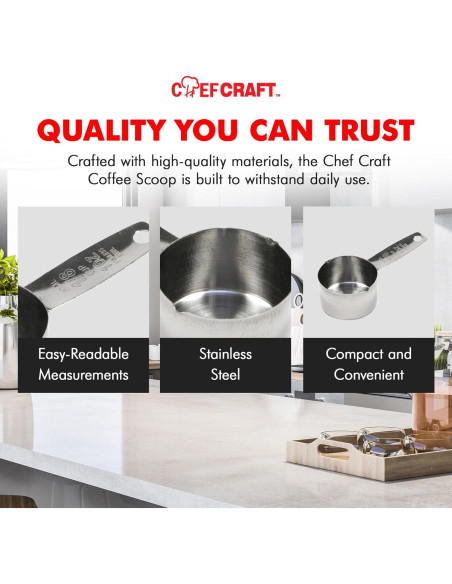 Medidor de Café Chef Craft 29.57 ml Acero Inoxidable 10 cm