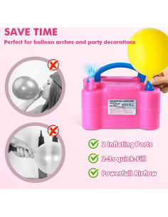 Bomba de globo eléctrica Party Zealot con 135 clips y boquillas 2