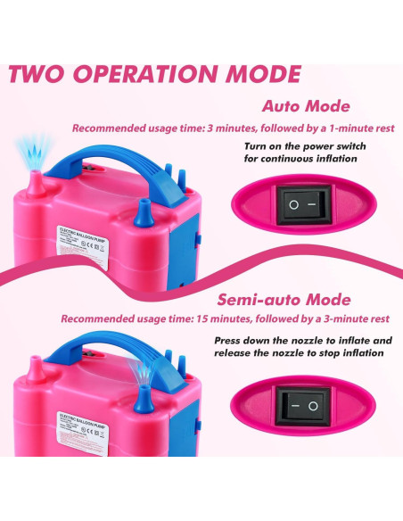 Bomba de globo eléctrica Party Zealot con 135 clips y boquillas