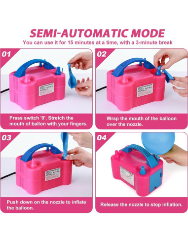 Bomba de globo eléctrica Party Zealot con 135 clips y boquillas