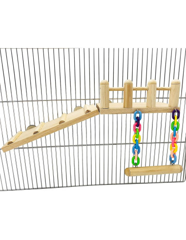 Soporte de Juegos para Aves CAREUPET con Escalera y Columpio