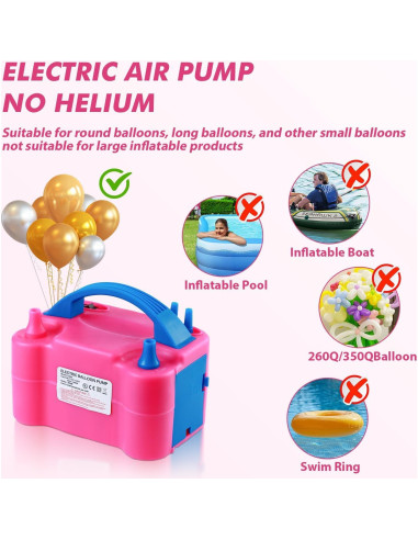 Bomba de globo eléctrica Party Zealot con 135 clips y boquillas