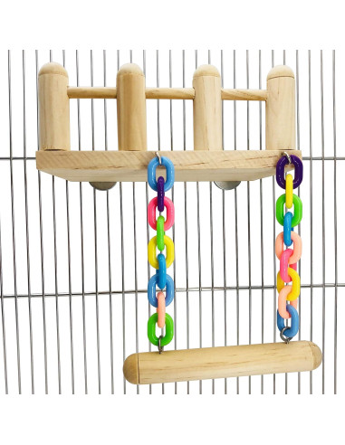 Soporte de Juegos para Aves CAREUPET con Escalera y Columpio