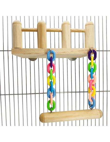 Soporte de Juegos para Aves CAREUPET con Escalera y Columpio