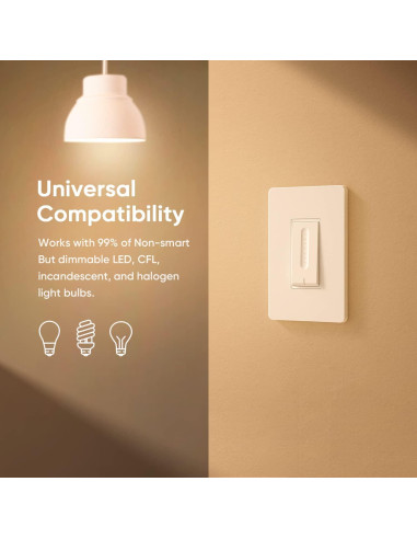 Interruptor Regulador Inteligente TREATLIFE 4 Paquete WiFi 2.4GHz