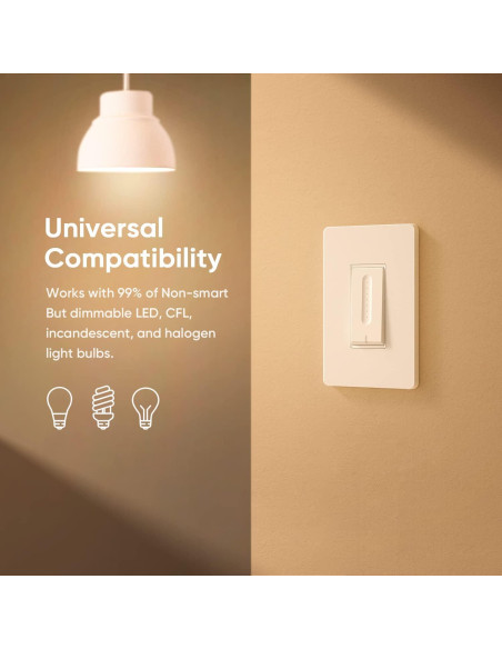 Interruptor Regulador Inteligente TREATLIFE 4 Paquete WiFi 2.4GHz