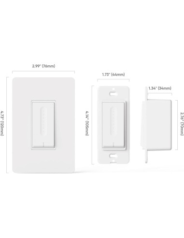 Interruptor Regulador Inteligente TREATLIFE 4 Paquete WiFi 2.4GHz