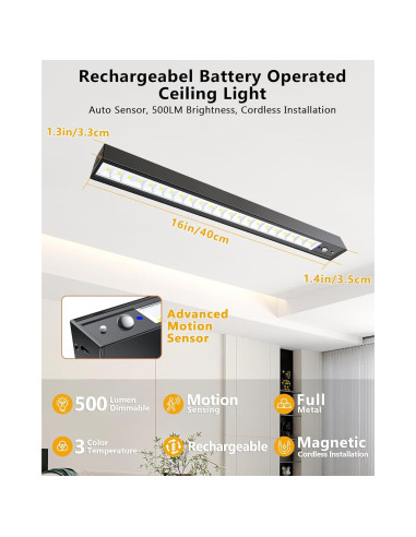 Luz de Techo LED LYTARA 40.64cm con Sensor de Movimiento