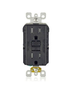 Enchufe AFCI Leviton 15A Negro con Luz LED y Autotest