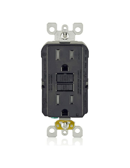 Enchufe AFCI Leviton 15A Negro con Luz LED y Autotest