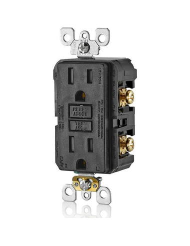 Enchufe AFCI Leviton 15A Negro con Luz LED y Autotest