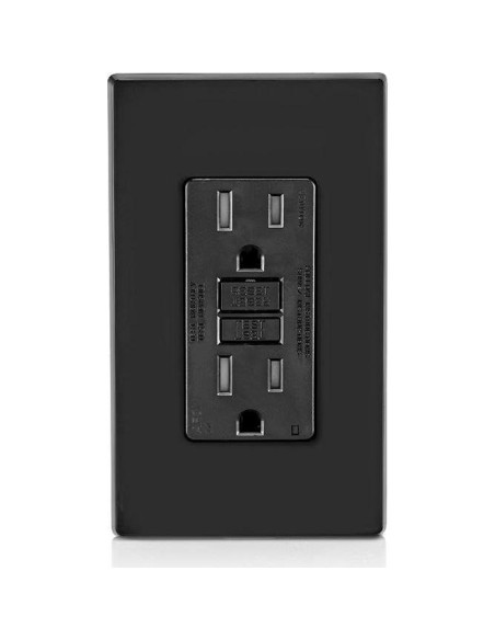 Enchufe AFCI Leviton 15A Negro con Luz LED y Autotest