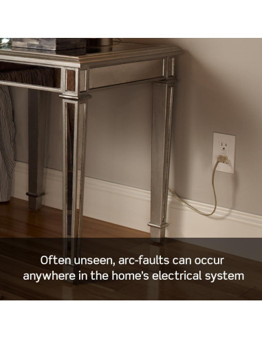 Enchufe AFCI Leviton 15A Negro con Luz LED y Autotest