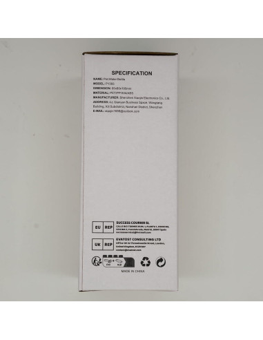 Botella de Agua para Mascotas TOKAYIFE 502ml Gris