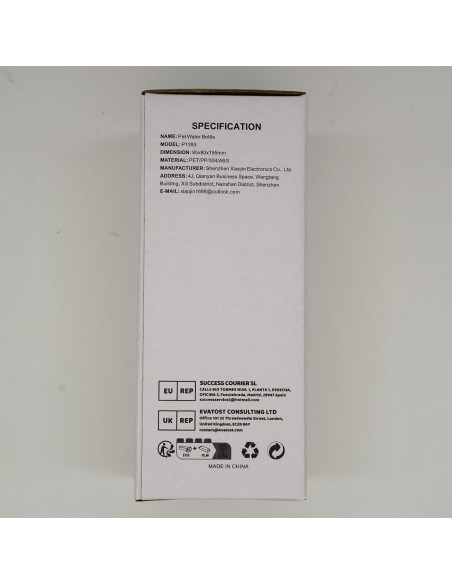 Botella de Agua para Mascotas TOKAYIFE 502ml Gris