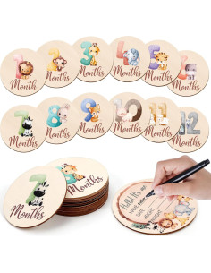 Tarjetas de Hitos Mensuales para Bebés Bettsparks - Animales 2