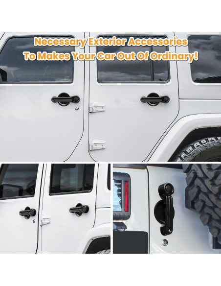 Inserciones de Manija de Puerta E-cowlboy para Jeep Wrangler 2007-2018
