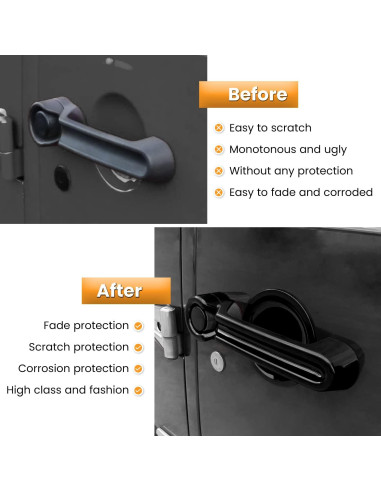 Inserciones de Manija de Puerta E-cowlboy para Jeep Wrangler 2007-2018