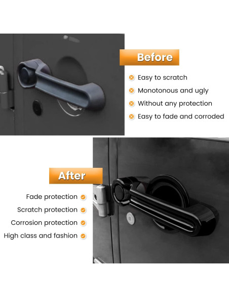 Inserciones de Manija de Puerta E-cowlboy para Jeep Wrangler 2007-2018