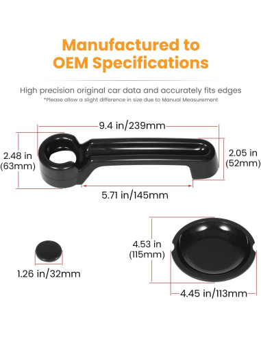 Inserciones de Manija de Puerta E-cowlboy para Jeep Wrangler 2007-2018