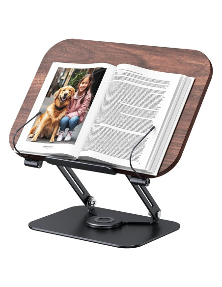 Soporte para Libros MOKURU Ajustable 360 Plegable Negro