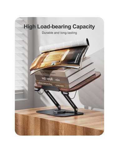 Soporte para Libros MOKURU Ajustable 360 Plegable Negro