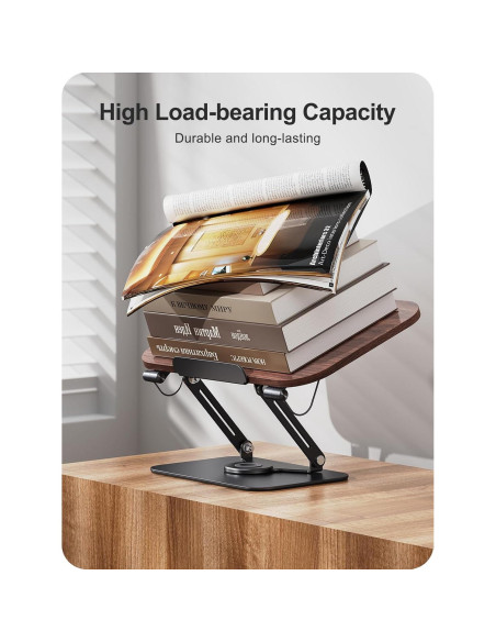 Soporte para Libros MOKURU Ajustable 360 Plegable Negro