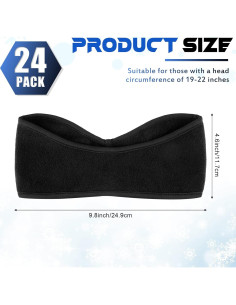 Banda para la cabeza de forro polar Hungdao 24 Pcs - Calentadores de oídos 2