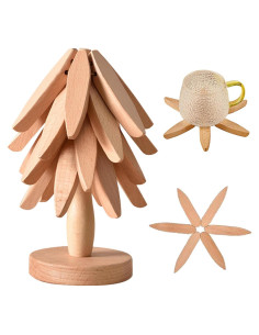 Juego de Trivetes de Madera de Haya QIYLQE - 4 Piezas