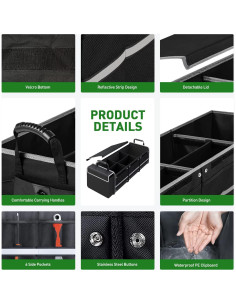 Organizador de Maletero Snuopfy SNX 115L Plegable Negro 2