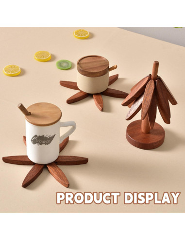 Juego de Trivetes de Madera de Haya QIYLQE - 4 Piezas