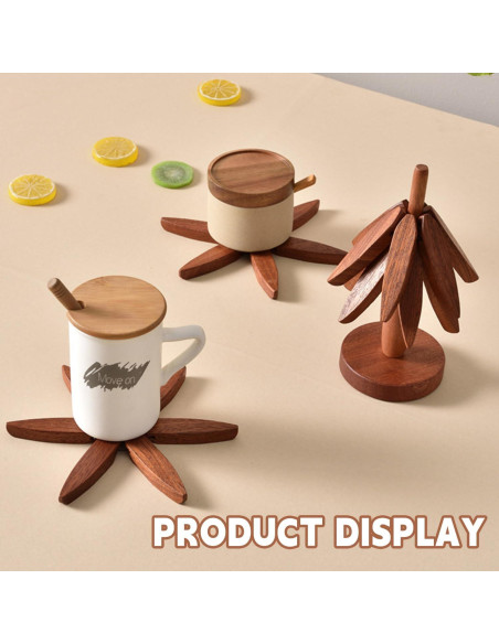 Juego de Trivetes de Madera de Haya QIYLQE - 4 Piezas