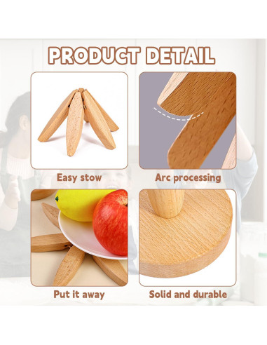 Juego de Trivetes de Madera de Haya QIYLQE - 4 Piezas