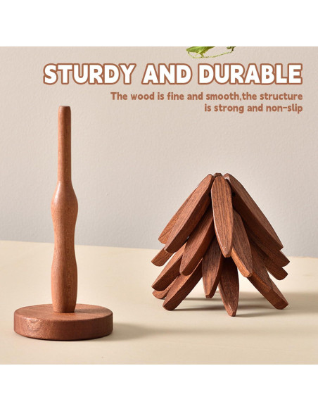 Juego de Trivetes de Madera de Haya QIYLQE - 4 Piezas