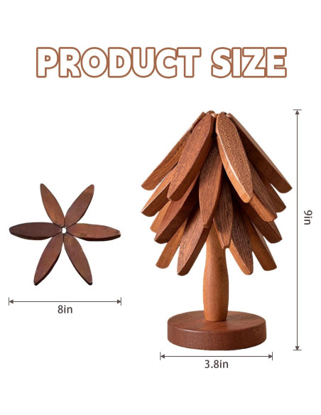 Juego de Trivetes de Madera de Haya QIYLQE - 4 Piezas