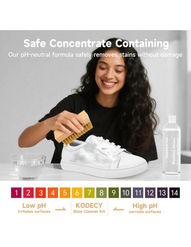 Kit de Limpieza de Zapatos Koudecy - 300ml, Cepillos y Toalla