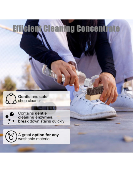 Kit de Limpieza de Zapatos Koudecy - 300ml, Cepillos y Toalla