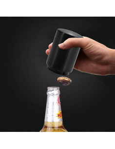 Abrebotellas Automático Acero Inoxidable Magnético Negro 2