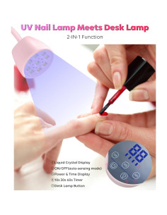 Lámpara de Uñas UV LED DAQVQ Rosa 2 en 1 Recargable 2