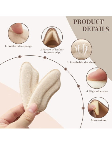 4 Pares Almohadillas Talón QIUTIMIY para Zapatos Grandes