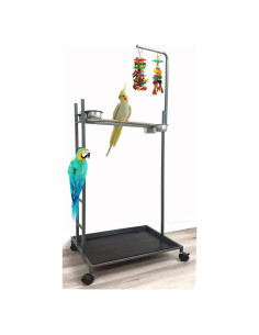 Soporte de Juego para Aves Loro Mcage 166 cm con Escalera y Cuencos