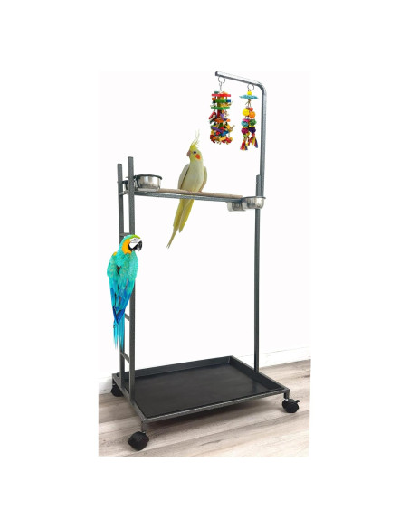 Soporte de Juego para Aves Loro Mcage 166 cm con Escalera y Cuencos