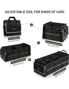 Organizador de Maletero HIRALIY 4 en 1 Plegable con Bolsa Térmica 2