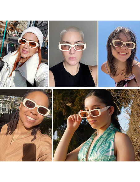 Gafas de Sol Retro Tskestvy UV400 Cuadradas para Mujeres