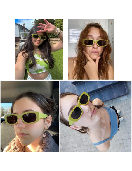 Gafas de Sol Retro Tskestvy UV400 Cuadradas para Mujeres