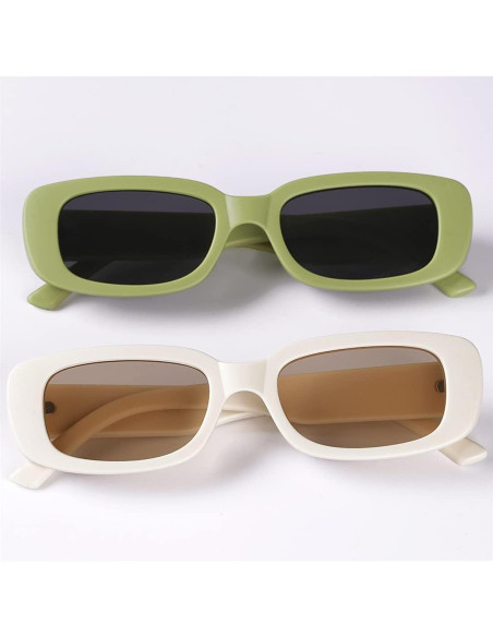 Gafas de Sol Retro Tskestvy UV400 Cuadradas para Mujeres