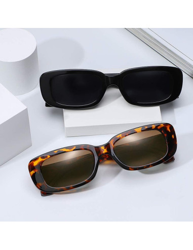 Gafas de Sol Retro Tskestvy UV400 Cuadradas para Mujeres