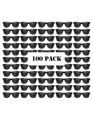 100 Gafas de Sol Negras Retro para Fiesta Unisex