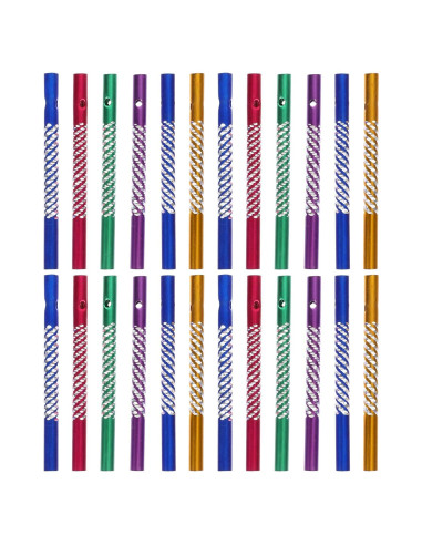 100 Tubos de Campana de Viento Aluminio DOITOOL 8cm Color Mezclado