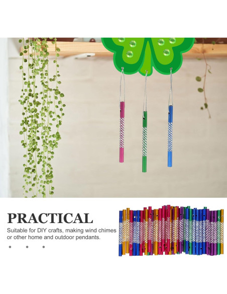 100 Tubos de Campana de Viento Aluminio DOITOOL 8cm Color Mezclado